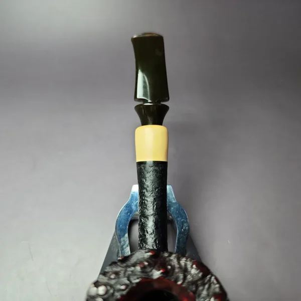 HS Studio Sandblasted Cherrywood w/ Boxwood Estate Briar Pipe, Unsmoked - Image 5
