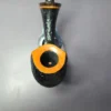 HS Studio XL Sandblasted Cobra Brandy w/ Ebony Estate Briar Pipe, Unsmoked - Image 5