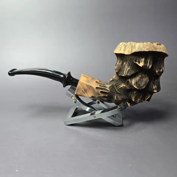 Nording Spruce Partially Rusticated Freehand Estate Briar Pipe, Unsmoked - Image 5