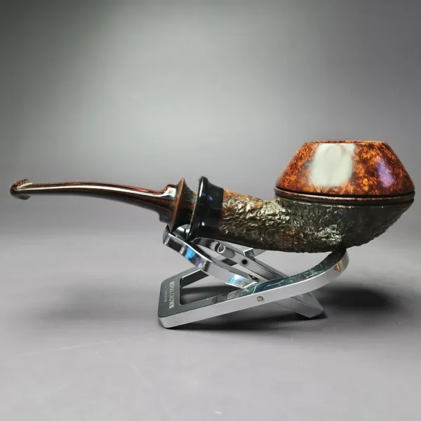 Karim Pipes Partially Rusticated Rhodesian Briar Pipe, Unsmoked - Image 5
