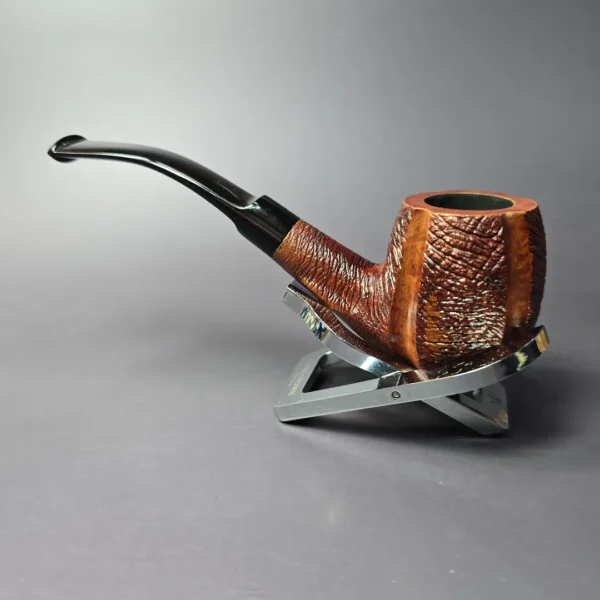 The Quaint 210 Partially Rusticated Bent Billiard Estate Briar Pipe, Italian Estates - Image 5
