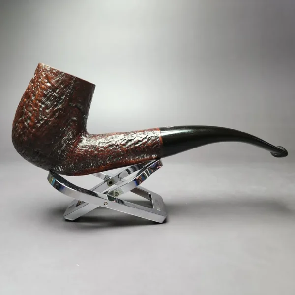 James Upshall w/ Bill Taylor Sandblasted Bent Billiard Estate Briar Pipe, Unsmoked - Image 5