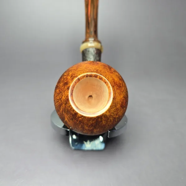 Smith House Partially Sandblasted Rhodesian w/ Horn Handmade Briar Pipe, New - Image 5