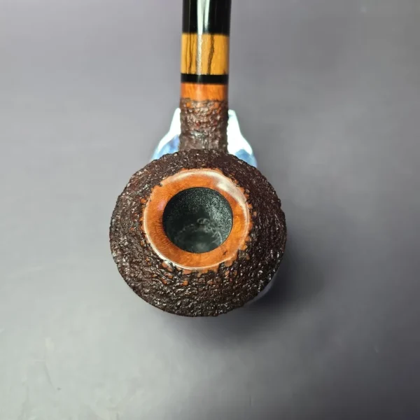 Walt Cannoy Cardinal House Morton Rusticated Rhodesian Handmade Briar Pipe, New - Image 6