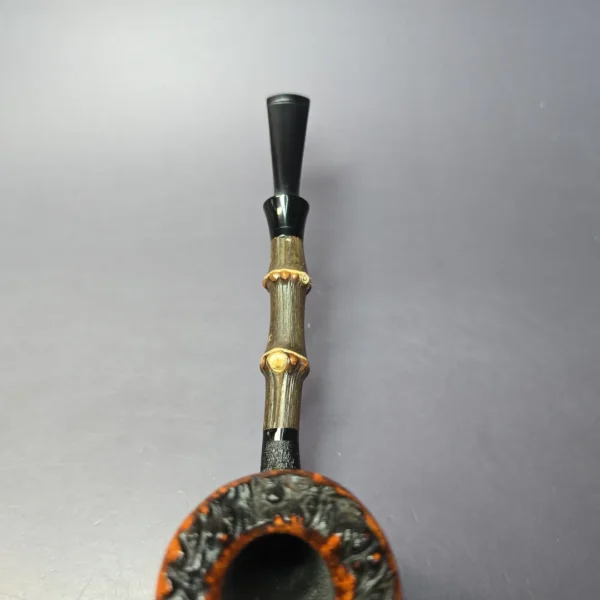 Eclesias "Dragon Scale" Sandblasted Poker Sitter Handmade Briar Pipe, New - Image 6