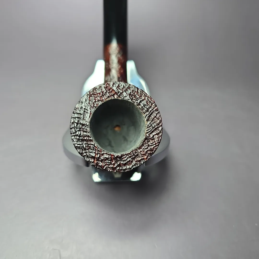 Briarworks Classic C61 Crimson Sandblasted Dublin w/ Black Stem Briar Pipe, New - Image 6