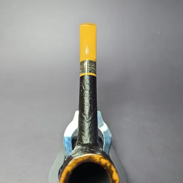 Reid Robertson Sandblasted Lovat w/ Corian Handmade Briar Pipe, New - Image 7