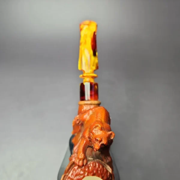 MBSD Meerschaum Masters by Karahan, Grizzly Bear, Block Meerschaum Pipe, New - Image 7