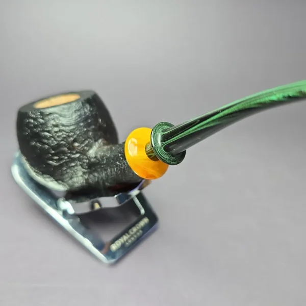 Smith House Sandblasted Apple w/ Imitation Amber Handmade Briar Pipe, New - Image 7