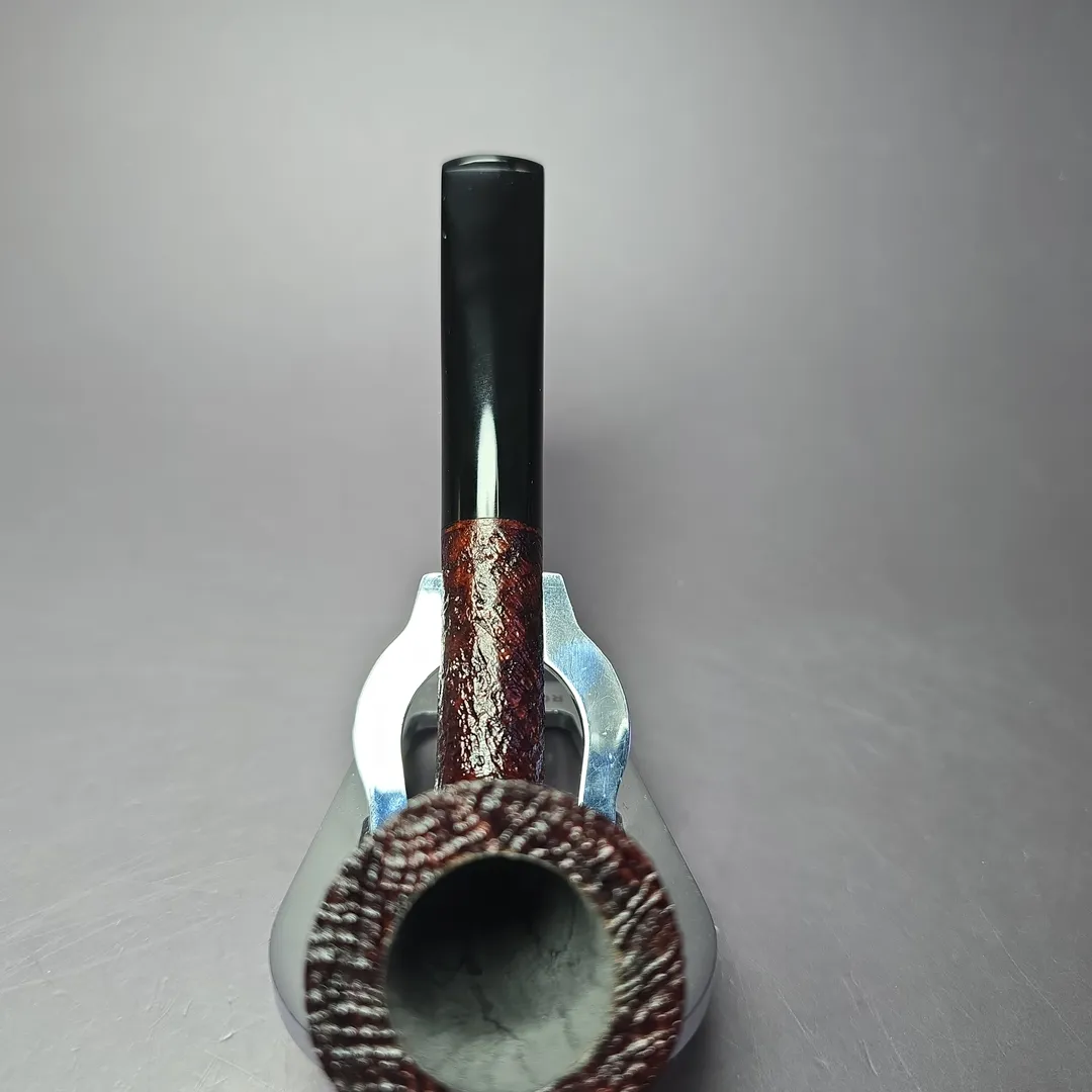 Briarworks Classic C61 Crimson Sandblasted Dublin w/ Black Stem Briar Pipe, New - Image 7