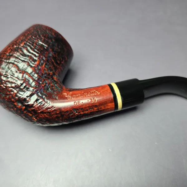 Caminetto 2020/2021 Sandblasted Bent Billiard Estate Briar Pipe, Italian Estates - Image 8