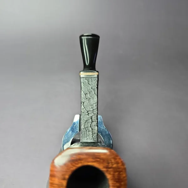 Piero Vitale Sandblasted Panel Billiard w/ Maple (Two Star) Handmade Briar Pipe, New - Image 8