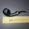 HS Studio XL Sandblasted Cobra Brandy w/ Ebony Estate Briar Pipe, Unsmoked - Image 8