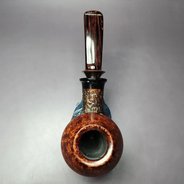 Karim Pipes Partially Rusticated Rhodesian Briar Pipe, Unsmoked - Image 8