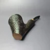 Reid Robertson Sandblasted Cherrywood w/ Marble Ebony Handmade Briar Pipe, New - Image 8