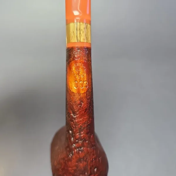 Reid Robertson Sandblasted Dublin w/ Zebrawood Handmade Briar Pipe, New - Image 8