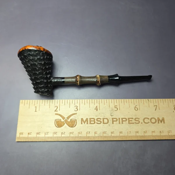 Eclesias "Dragon Scale" Sandblasted Poker Sitter Handmade Briar Pipe, New - Image 8