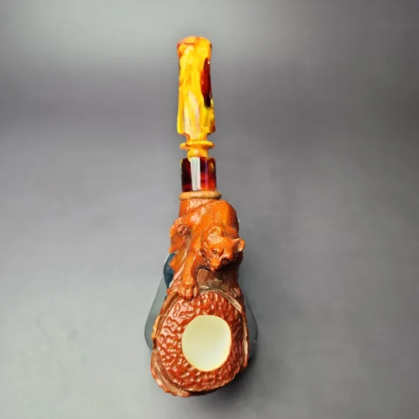 MBSD Meerschaum Masters by Karahan, Grizzly Bear, Block Meerschaum Pipe, New - Image 8