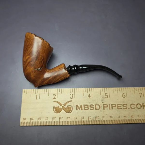 Randy Wiley Feather Carved Freehand Estate Briar Pipe, American Estates - Image 8