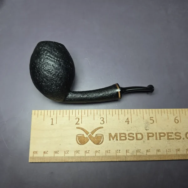 Vitale Sandblasted Egg w/ Olive (Two Star) Handmade Briar Pipe, New - Image 8