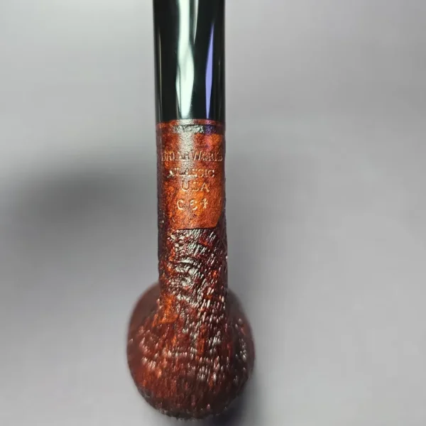 Briarworks Classic C61 Crimson Sandblasted Dublin w/ Black Stem Briar Pipe, New - Image 8