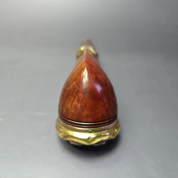 19th c. CPF Best Make Smooth Bulldog w/ Gold Antique Estate Briar Pipe, Unsmoked - Image 9