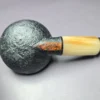 Vitale Sandblasted Squat Rhodesian w/ Horn (Two Star) Handmade Briar Pipe, New - Image 9