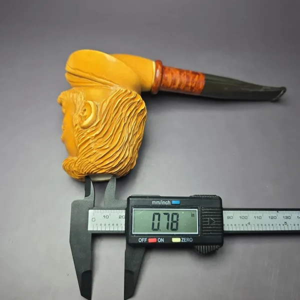 MBSD Meerschaum Masters by Karahan Abraham Lincoln Block Meerschaum Pipe, Briar-Mortise - Image 9