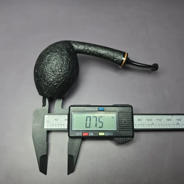 Vitale Sandblasted Egg w/ Olive (Two Star) Handmade Briar Pipe, New - Image 9