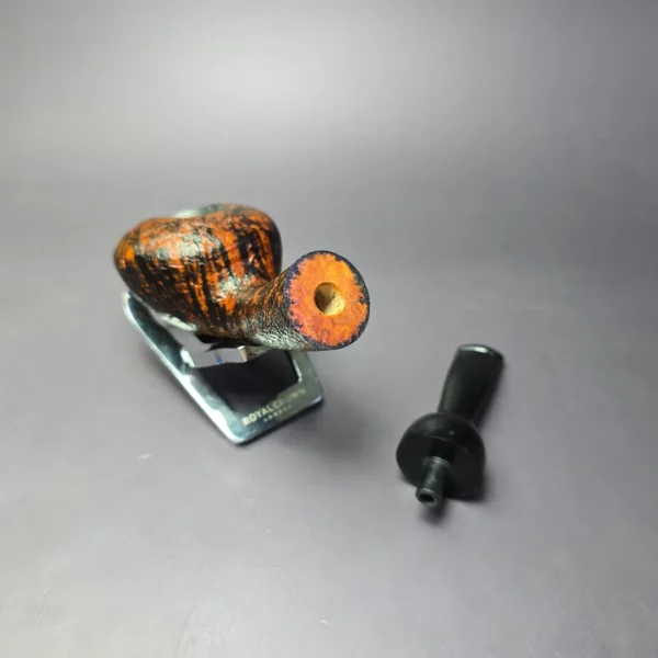 Eclesias Contrast Sandblasted Opera Squat Tomato Handmade Briar Pipe, New - Image 10