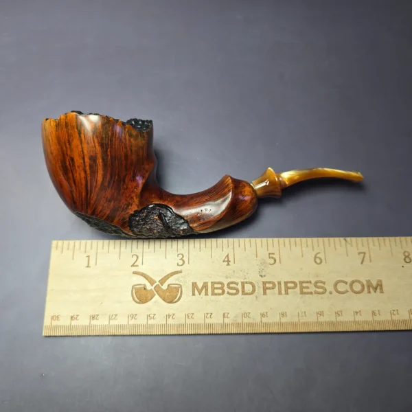 Bari Wiking XL Partially Rusticated Freehand Estate Briar Pipe, Danish Estates - Image 10
