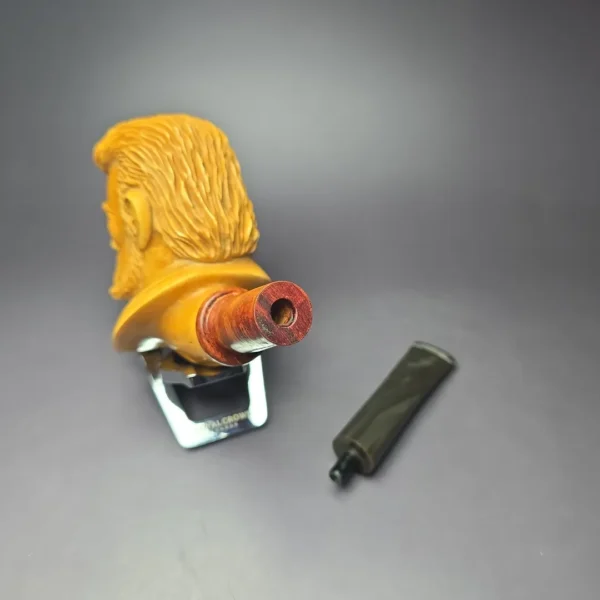 MBSD Meerschaum Masters by Karahan Abraham Lincoln Block Meerschaum Pipe, Briar-Mortise - Image 10