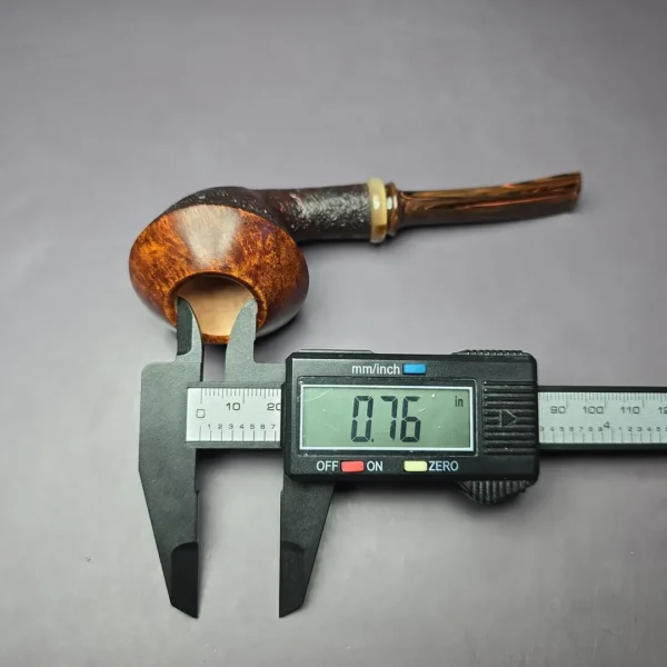 Smith House Partially Sandblasted Rhodesian w/ Horn Handmade Briar Pipe, New - Image 10