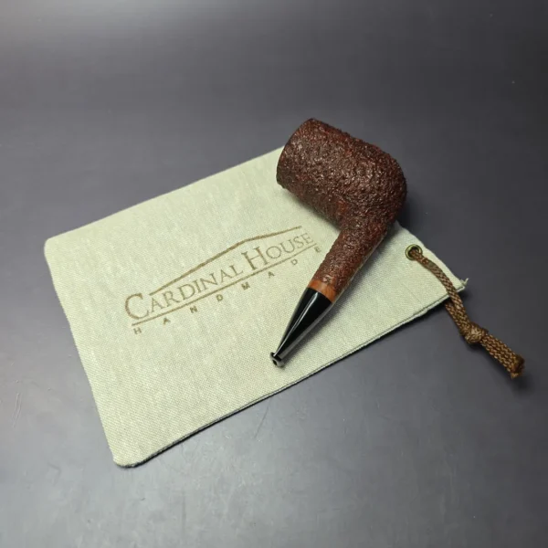 Walt Cannoy Cardinal House Munn E24 Rusticated Nosewarmer Handmade Briar Pipe, New - Image 11