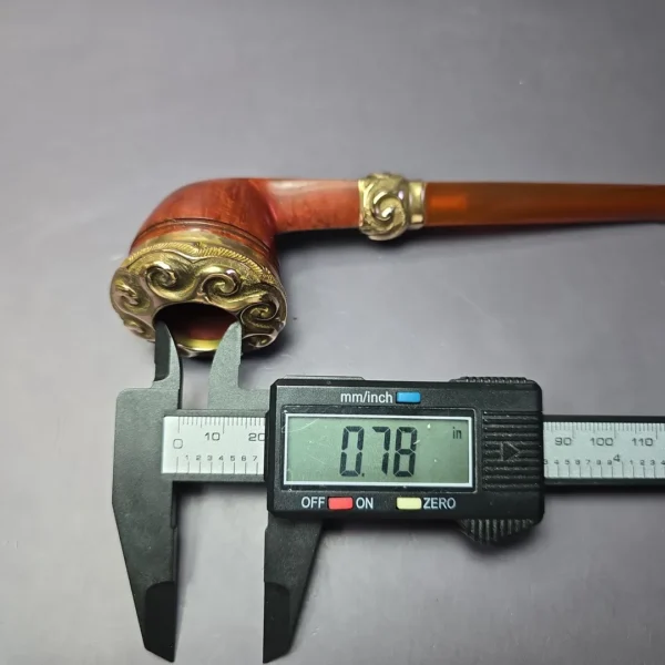 19th c. CPF Best Make Smooth Bulldog w/ Gold Antique Estate Briar Pipe, Unsmoked - Image 11