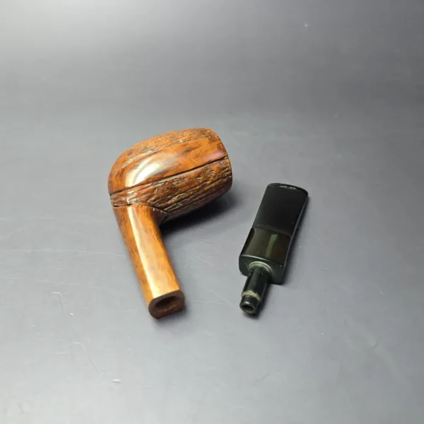 Comoy's Highgate 599 Rusticated Panel Shank Pear Estate Briar Pipe, English Estates - Image 11
