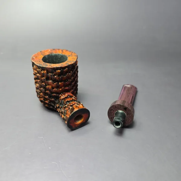 Eclesias Sandblasted Nosewarmer Pot Handmade Briar Pipe, New - Image 11