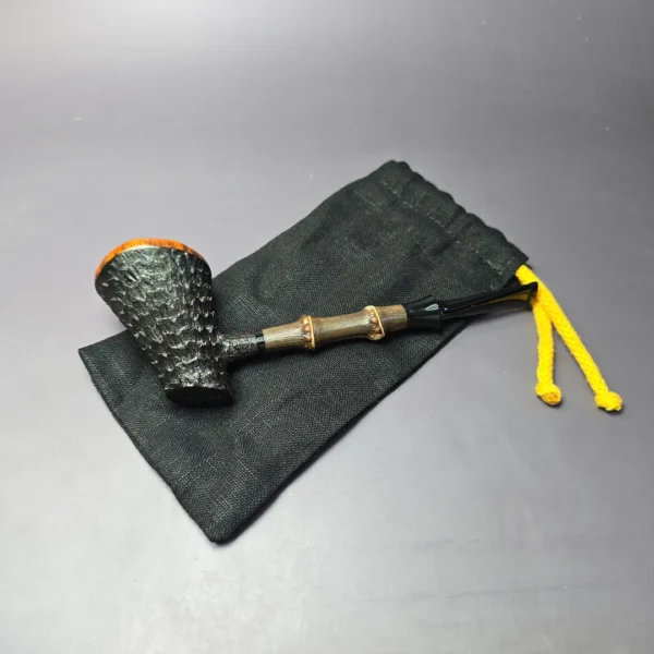 Eclesias "Dragon Scale" Sandblasted Poker Sitter Handmade Briar Pipe, New - Image 11