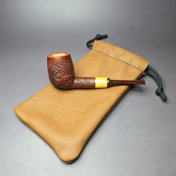 Smith House Sandblasted Billiard w/ Boxwood Handmade Briar Pipe, New - Image 11