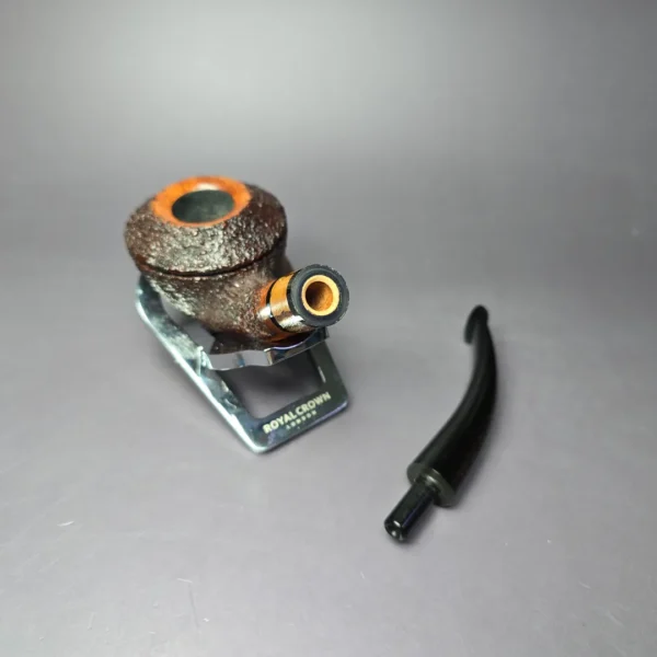 Walt Cannoy Cardinal House Morton Rusticated Rhodesian Handmade Briar Pipe, New - Image 11