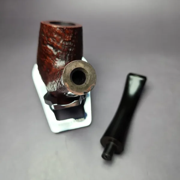 James Upshall w/ Bill Taylor Sandblasted Bent Billiard Estate Briar Pipe, Unsmoked - Image 13