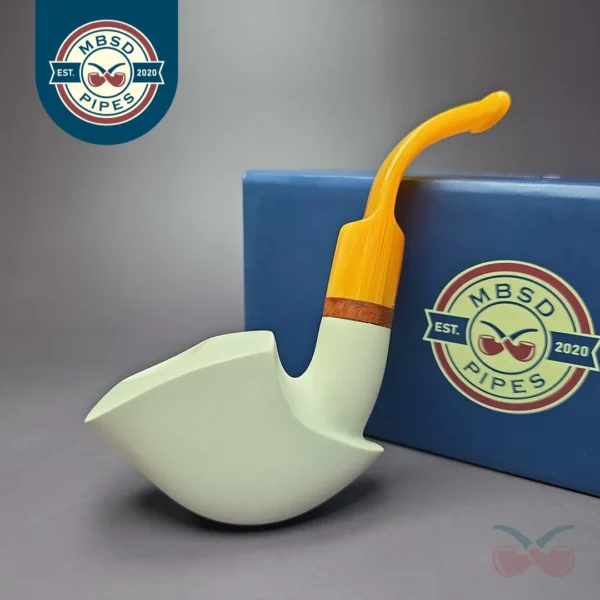 MBSD Meerschaum Deluxe Pickaxe Block Meerschaum Pipe, Briar-Mortise