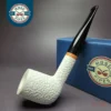 MBSD Meerschaum Deluxe Rusticated Billiard Block Meerschaum Pipe, Briar-Mortise