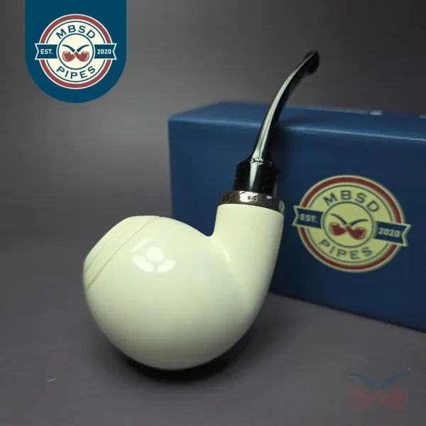 MBSD Meerschaum & J. Mouton "Premier Silver" (2/4) Block Meerschaum Pipe, New