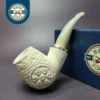 MBSD Meerschaum Silver Reverse Calabash Floral Brandy Block Meerschaum Pipe
