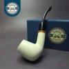 MBSD Meerschaum Deluxe Part Rusticated Billliard Block Meerschaum Pipe, Briar-Mortise