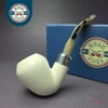 MBSD Meerschaum Silver Smooth Rhodesian Block Meerschaum Pipe, New