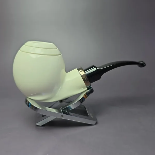 MBSD Meerschaum & J. Mouton "Premier Silver" (2/4) Block Meerschaum Pipe, New - Image 2