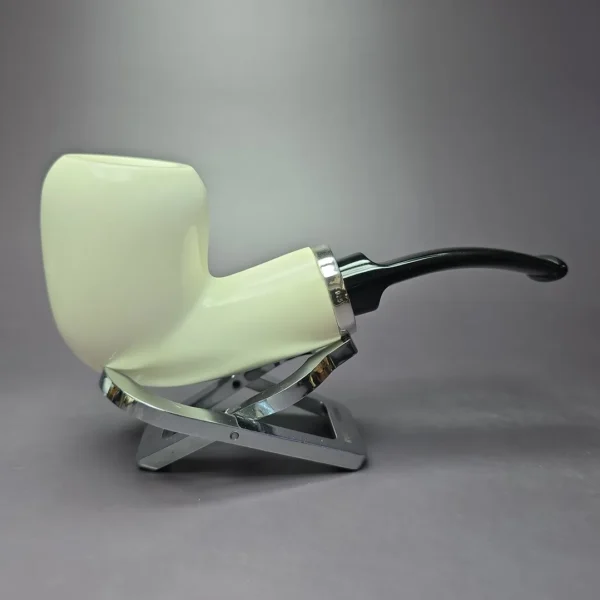 MBSD Meerschaum Silver Reverse Calabash Acorn Block Meerschaum Pipe, New - Image 2