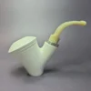 MBSD Meerschaum Silver Reverse Calabash Vase Sitter Block Meerschaum Pipe - Image 2